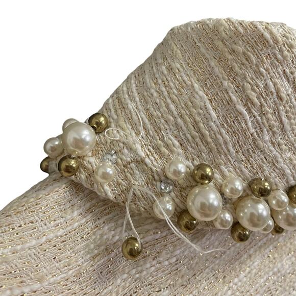 Lilly Pulitzer Portia Boucle Gold Metallic Pearl Beaded Dress Womens 8 AS IS - Picture 10 of 10